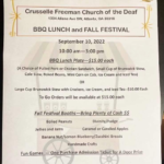 BBQ Lunch & Fall Festival Sept 2022